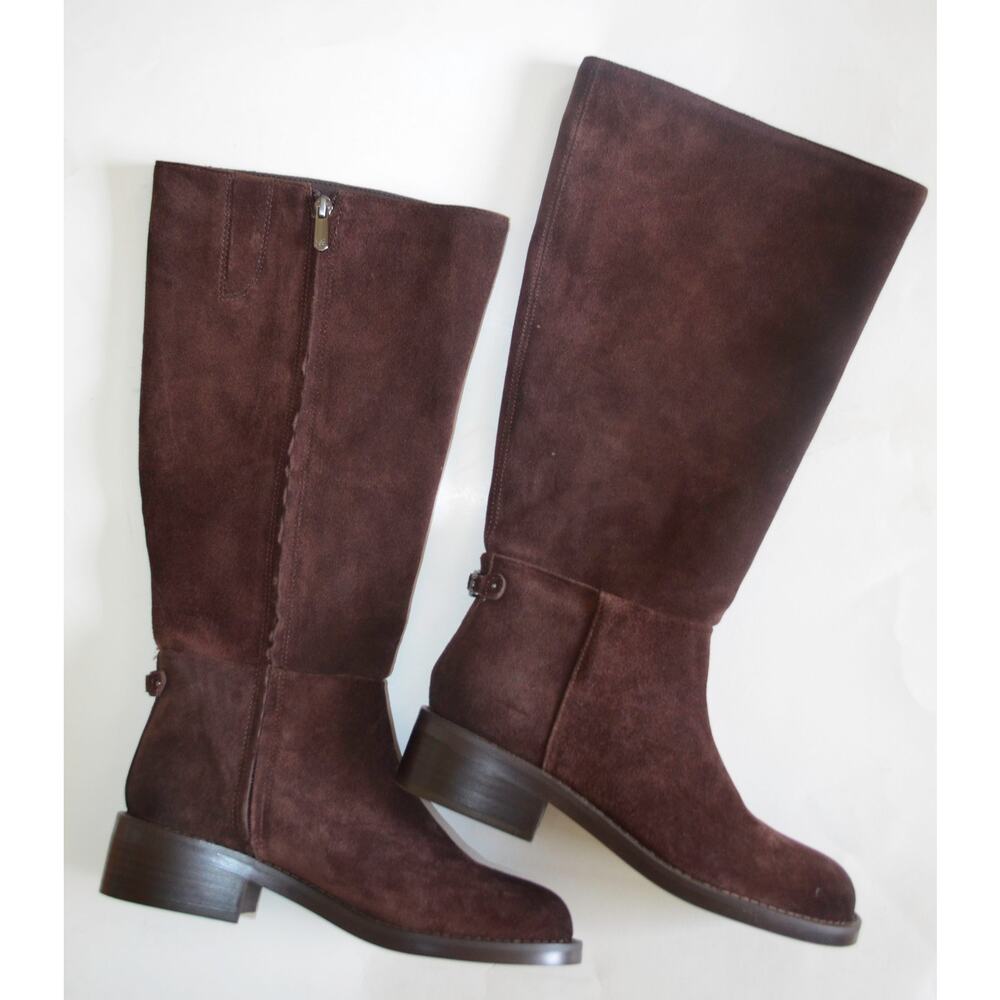 Sam Edelman Milla Wide Calf Brown Suede Boots Size 7
